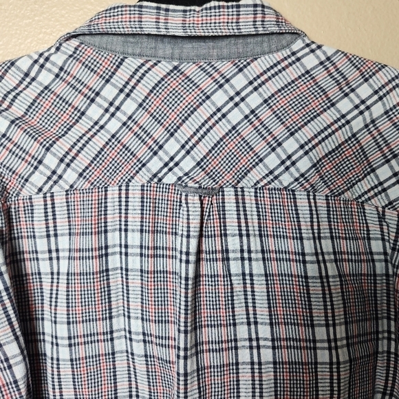 carbon2cobalt Mens Double Cloth Gray Plaid Buttonfront Cotton Shirt-Size XXL - Picture 7 of 7
